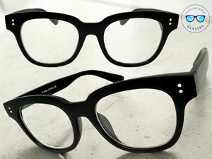 Classic Vintage Retro Style Clear Lens Blue Light Block Computer EYEGLASSES Black Frame I135