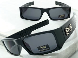 Classic Hardcore Biker Gangster Style LOCS SUNGLASSES Black Frame Dark Lens 91167