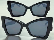 Oversized Exaggerated Funky Vintage Retro Style SUNGLASSES Large Black Frame E2125