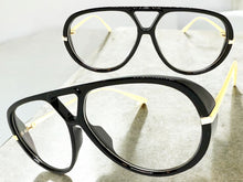 Oversized Classic Vintage Retro Hip Hop Style Clear Lens EYEGLASSES Large Black & Gold Frame 26008