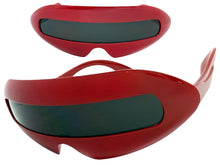 Oversized Space Futuristic Robotic Cyclops Shield Costume Party SUNGLASSES Large Red Frame 1230