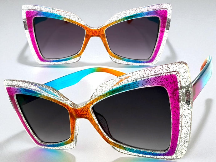 Exaggerated Vintage Retro Style SUNGLASSES Funky Multicolor Bow Shape Frame 49309