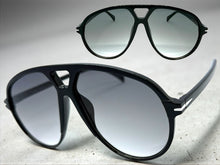 Oversized Vintage Retro Style SUNGLASSES Large Black Frame - Gradient Lens 81022