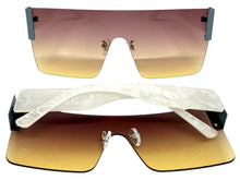 Oversized Exaggerated Modern Retro Shield Style SUNGLASSES Large Rimless Frame 2270