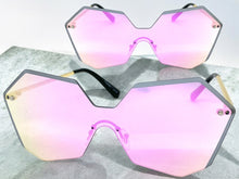 Sleek Modern Retro Shield Style SUNGLASSES Gold Rimless Frame 7756