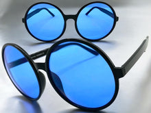 Oversized Classic Vintage Retro Style SUNGLASSES X-Large Round Black Frame 1734