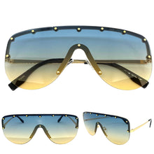 Oversized Exaggerated Modern Retro Style SUNGLASSES Large Gold Frame 2280