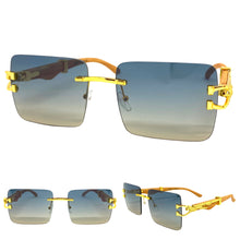 Classy Elegant Sophisticated Luxury Hip Hop Style SUNGLASSES Gold & Wooden Frame E0962