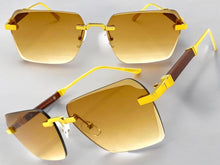 Classy Elegant Luxury Modern Style SUNGLASSES Rimless Gold Frame 5331