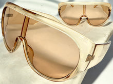 Oversized Exaggerated Modern Rerto Shield Style SUNGLASSES Large Nude Frame 68246