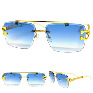 Men's Classy Elegant Luxury Retro Hip Hop Style SUNGLASSES Gold & Marble Frame E0932