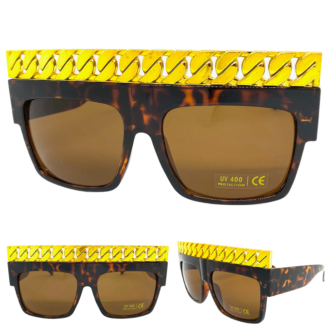 Oversized Vintage Retro Hardcore Hip Hop Rapper Pimp Style SUNGLASSES Large Thick Tortoise Frame PT0251