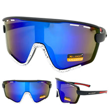 Oversized Retro Sporty Wrap Around Style SUNGLASSES Large Black & White Frame 3694