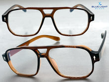 Classic Vintage Retro Style Clear Lens Blue Light Block Computer EYEGLASSES Brown Frame 55013