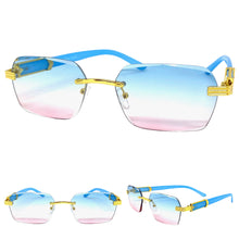 Men's Classy Elegant Luxury Retro Hip Hop Style SUNGLASSES Gold Rimless Frame 7522