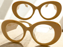 Exaggerated Vintage Retro Style Clear Lens EYEGLASSES Large Round Thick Khaki Frame 81216