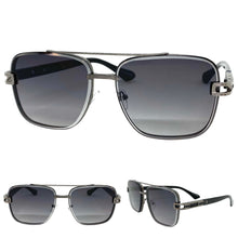 Classic Vintage Retro Aviator Style SUNGLASSES Gunmetal & Black Frame 1706