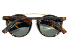 Classic Vintage Retro Style Clip On SUNGLASSES Round Tortoise Frame 6442