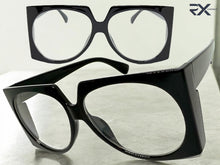 Oversized Vintage Retro Style Clear Lens EYEGLASSES Large Square Black Frame 5693