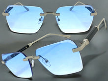 Classy Elegant Luxury Modern Style SUNGLASSES Rimless Silver Frame 5331