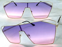 Oversized Sleek Modern Retro Shield Style SUNGLASSES Large Silver Frame 4577