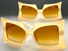 Oversized Vintage Retro Style SUNGLASSES Large Funky Tan Frame 80847