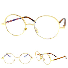 Classic Vintage Retro Style Clear Lens EYEGLASSES Round Gold Frame 8143