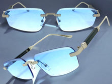 Classy Elegant Luxury Modern Style SUNGLASSES Rimless Silver Frame 5335