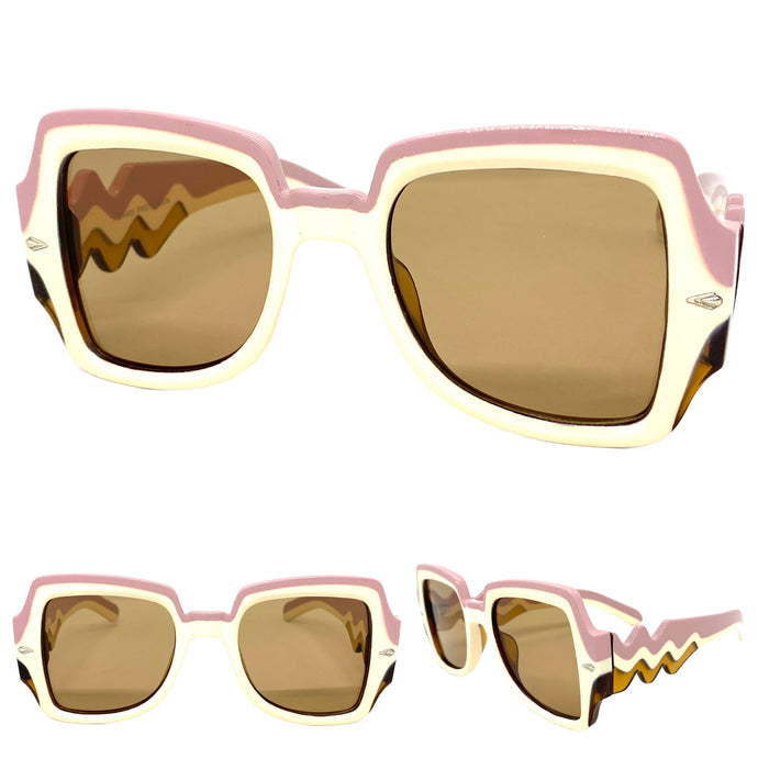 Oversized Classic Vintage Retro Style SUNGLASSES Large Square Funky Frame 80534