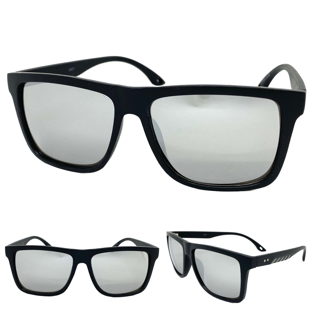 Classic Biker Sporty Trendy Stylish SUNGLASSES Square Black Frame 6821