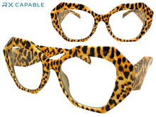 Oversized Exaggerated Vintage Retro Style Clear Lens EYEGLASSES Large Thick Cheetah Frame 61900