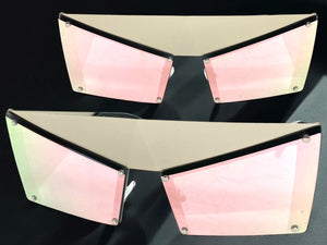 Modern Retro Futuristic Party Raver Style SUNGLASSES Unusual Silver Frame 5275