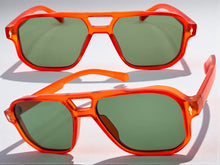 Classic Vintage Retro Hip Hop Style SUNGLASSES Square Matte Orange Frame 80930