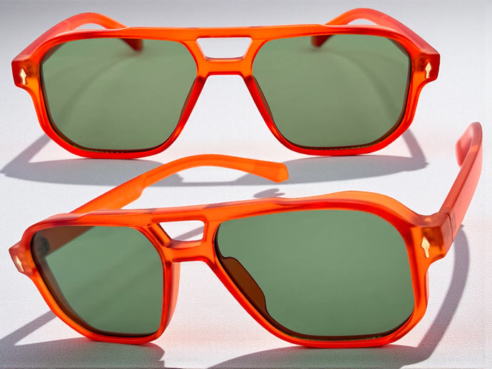 Classic Vintage Retro Hip Hop Style SUNGLASSES Square Matte Orange Frame 80930
