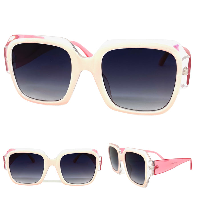 Oversized Exaggerated Retro Style SUNGLASSES Large Square Pink Frame 49130