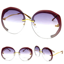 Exaggerated Classic Vintage Retro Style SUNGLASSES Round Light Purple Lens 2272