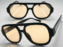 Classic Vintage Retro Style SUNGLASSES Large Thick Black Acetate Frame C005