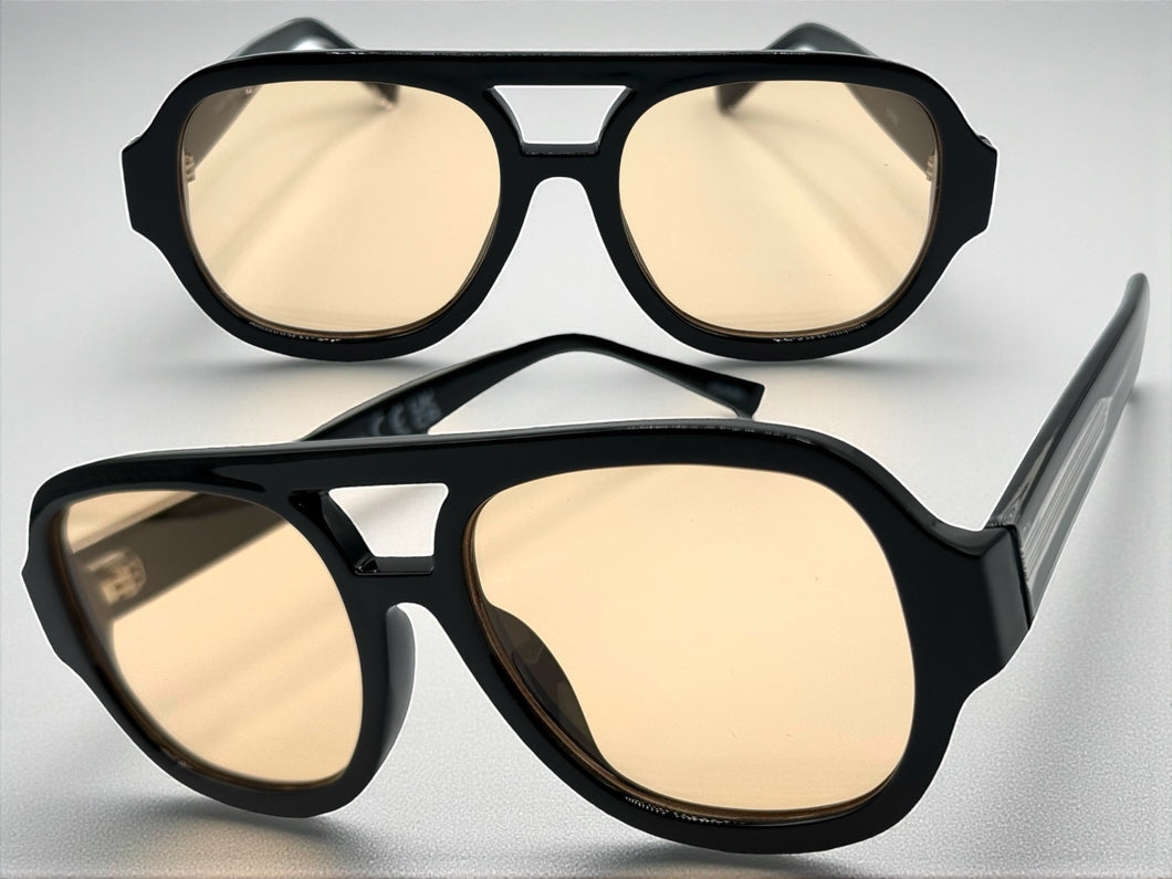 Classic Vintage Retro Style SUNGLASSES Large Thick Black Acetate Frame C005