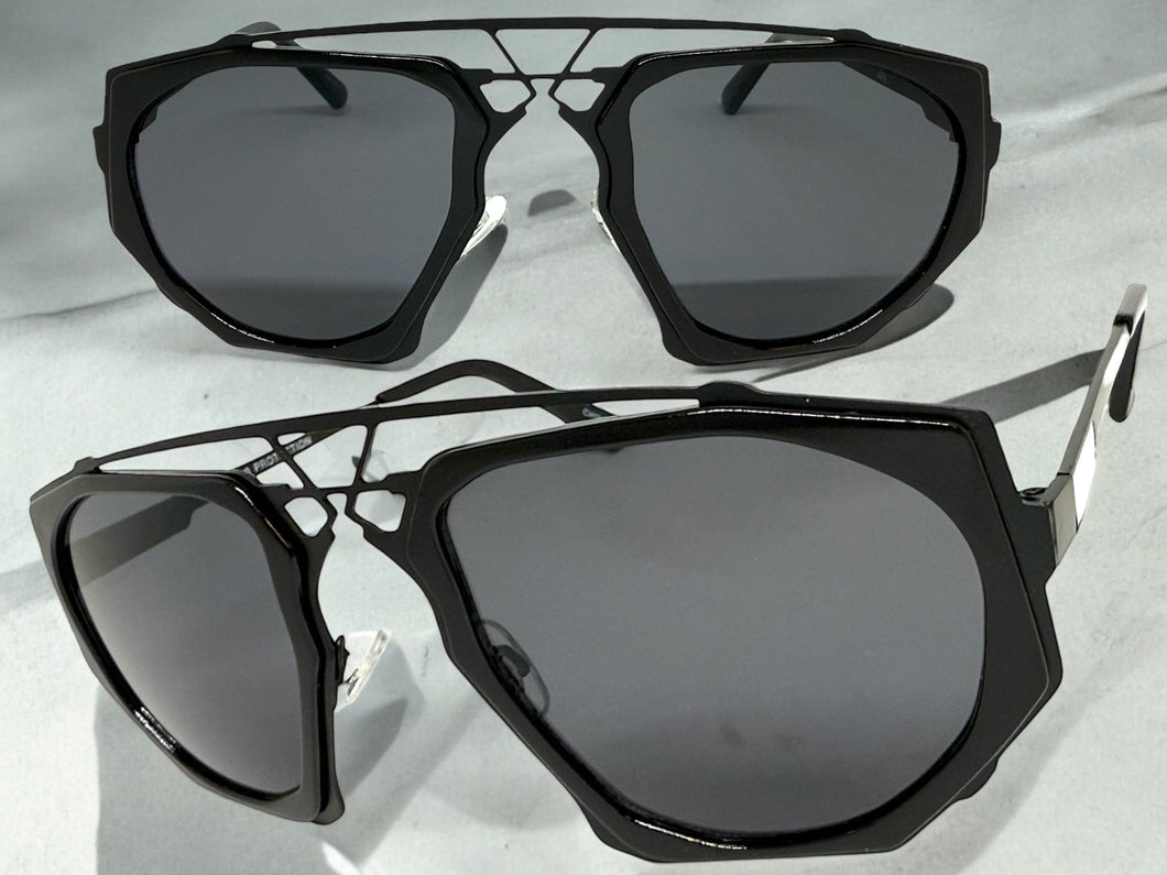 Exaggerated Classic Vintage Retro Style SUNGLASSES Unique Black Frame 4464
