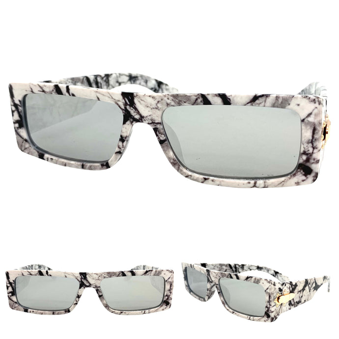 Classic Luxury Retro Hip Hop Style SUNGLASSES Marble Lens 30421