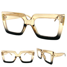 Oversized Vintage Retro Style Clear Lens EYEGLASSES Large Brown Optical Frame - RX Capable 1256