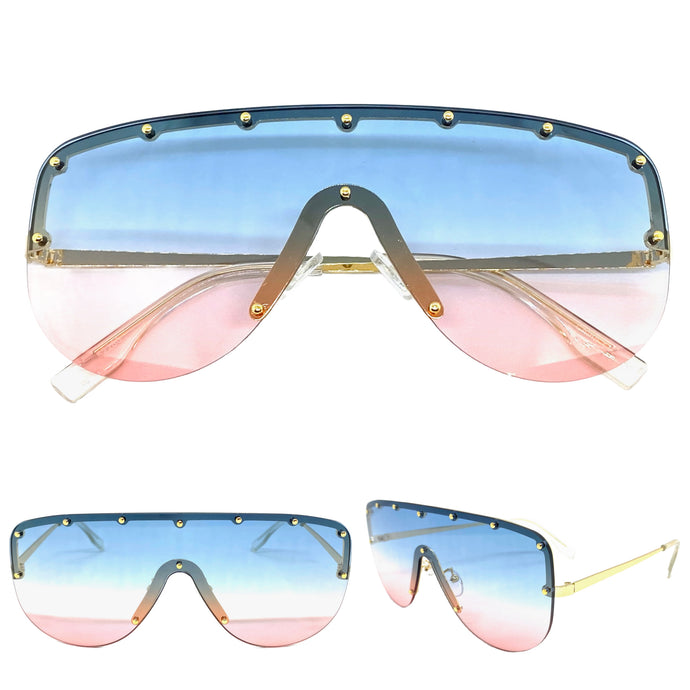 Oversized Exaggerated Modern Retro Style SUNGLASSES Large Gold Frame 2280