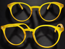 Classic Vintage Retro Style Clear Lens EYEGLASSES Round Yellow Frame 1728