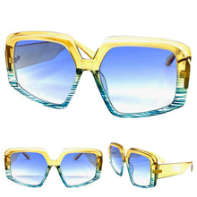 Oversized Vintage Retro Style SUNGLASSES Large Gold Frame 1113