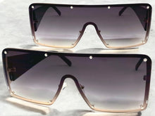 Oversized Contemporary Modern Retro Shield Style SUNGLASSES Large Gray Flat Lens 10861