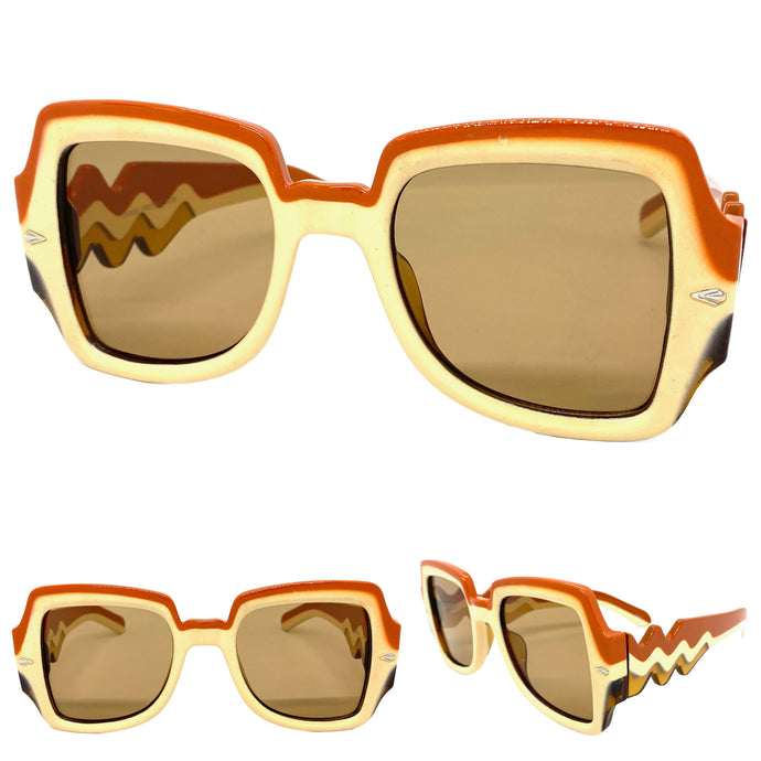 Oversized Classic Vintage Retro Style SUNGLASSES Large Square Funky Frame 80534