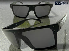 Classic Hardcore Biker Gangster Wrap Shield Style POLARIZED SUNGLASSES Black Frame - Dark Lens X0030