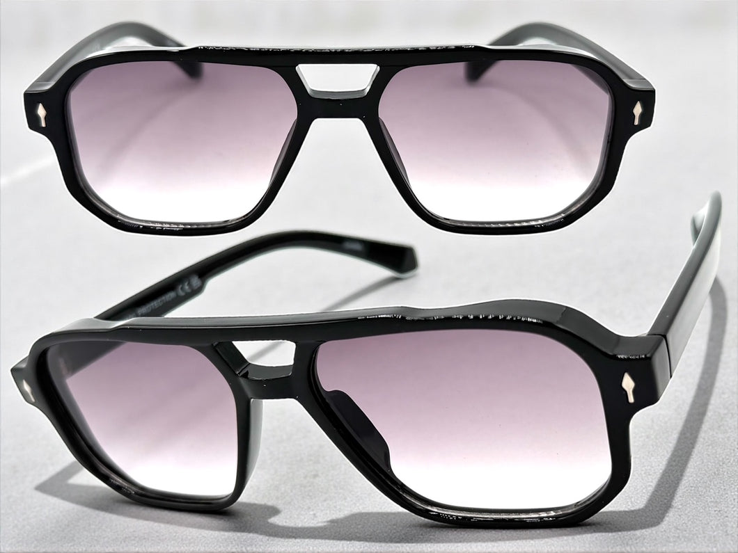 Classic Vintage Retro Hip Hop Style SUNGLASSES Square Black Frame 80930