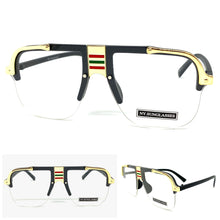 Men's Classic Vintage Retro Hip Hop Style Clear Lens EYEGLASSES Black & Gold Frame 2719