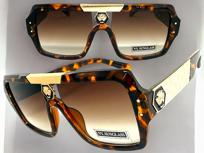 Classic Hardcore Biker Gangster Hip Hop Style SUNGLASSES Square Tortoise Frame 5468